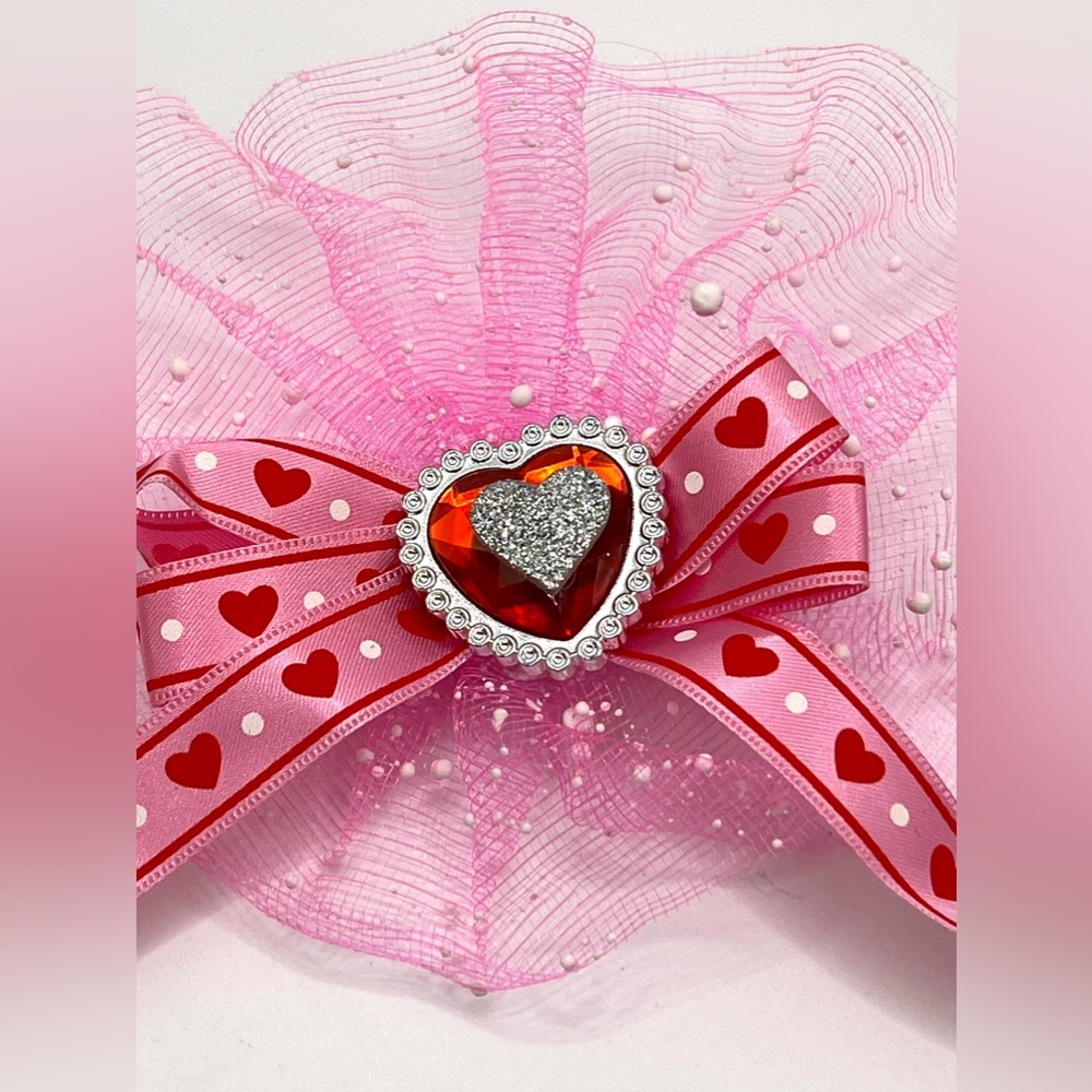 Handmade Children's Pink Hair Clip Red Heart